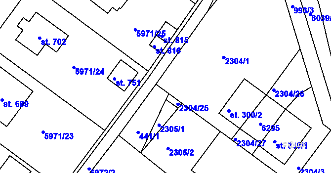 Parcela st. 441/2 v KÚ Únanov, Katastrální mapa