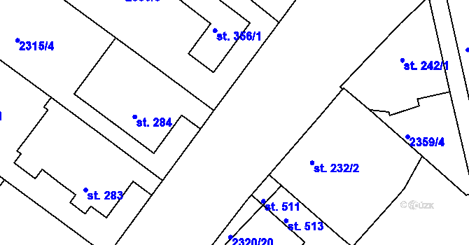 Parcela st. 2315/10 v KÚ Únanov, Katastrální mapa