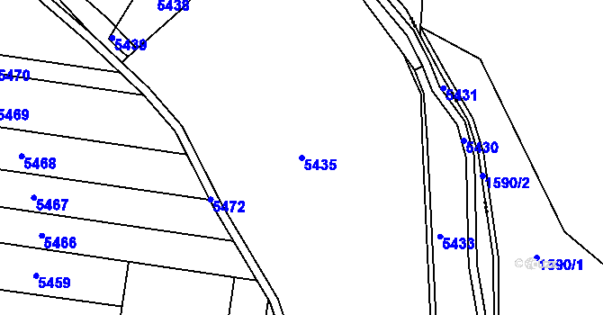 Parcela st. 5435 v KÚ Únanov, Katastrální mapa