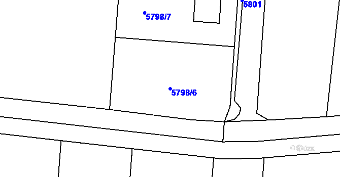 Parcela st. 5798/6 v KÚ Únanov, Katastrální mapa