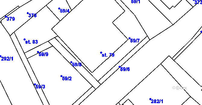 Parcela st. 79 v KÚ Rozvadovice, Katastrální mapa