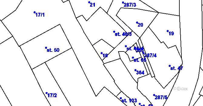 Parcela st. 18 v KÚ Rozvadovice, Katastrální mapa