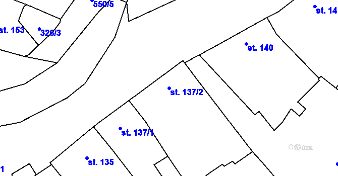 Parcela st. 137/2 v KÚ Unčovice, Katastrální mapa