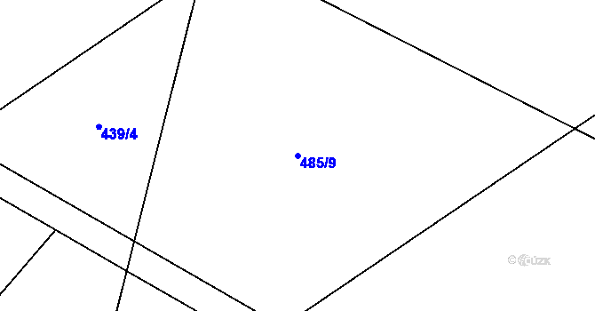 Parcela st. 485/9 v KÚ Unčovice, Katastrální mapa