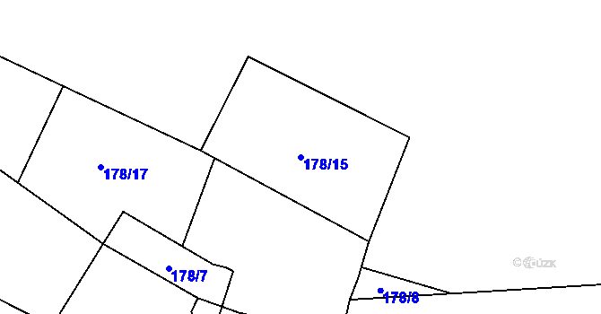 Parcela st. 178/15 v KÚ Unčovice, Katastrální mapa