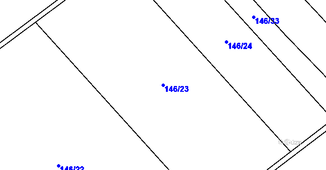 Parcela st. 146/23 v KÚ Unčovice, Katastrální mapa