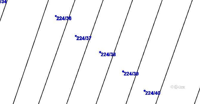 Parcela st. 224/38 v KÚ Unčovice, Katastrální mapa
