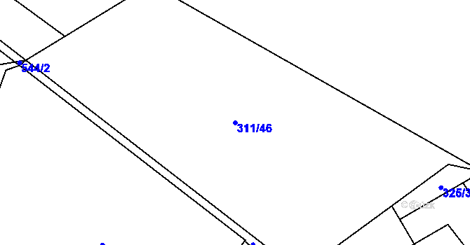 Parcela st. 311/46 v KÚ Unčovice, Katastrální mapa