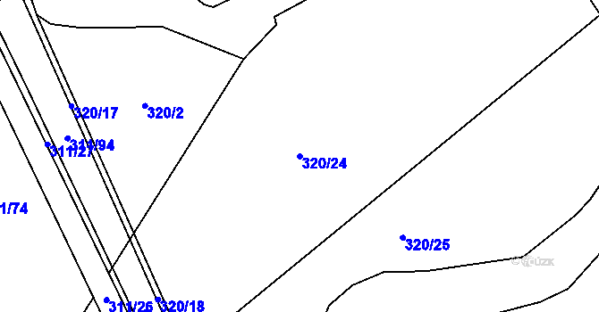 Parcela st. 320/24 v KÚ Unčovice, Katastrální mapa