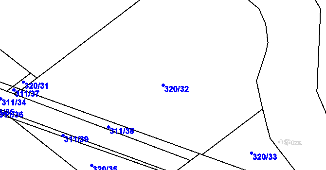 Parcela st. 320/32 v KÚ Unčovice, Katastrální mapa