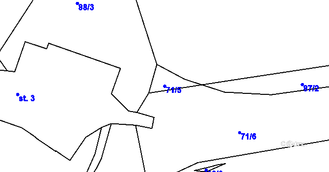 Parcela st. 71/5 v KÚ Čbán, Katastrální mapa