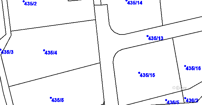 Parcela st. 435/8 v KÚ Únětice u Prahy, Katastrální mapa