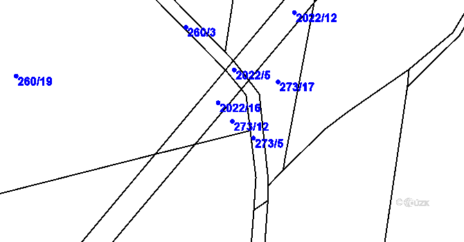Parcela st. 273/12 v KÚ Unhošť, Katastrální mapa