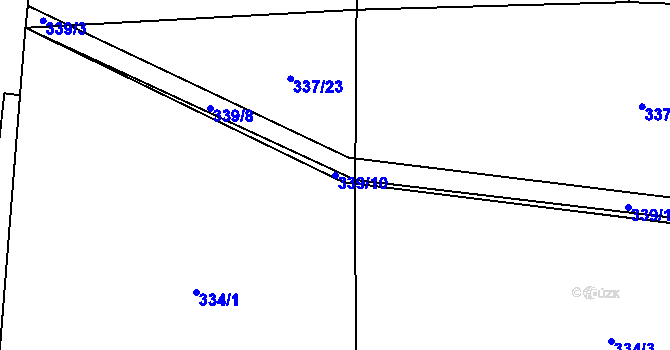 Parcela st. 339/10 v KÚ Unhošť, Katastrální mapa