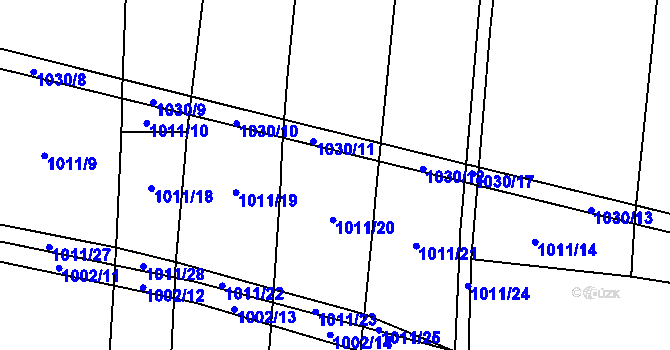 Parcela st. 1011/12 v KÚ Unhošť, Katastrální mapa