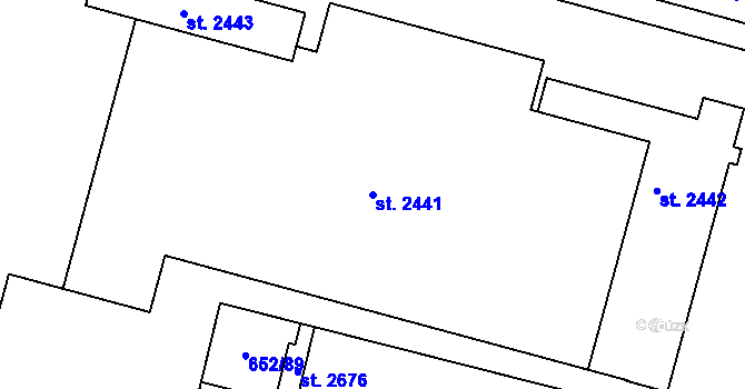 Parcela st. 2441 v KÚ Uničov, Katastrální mapa