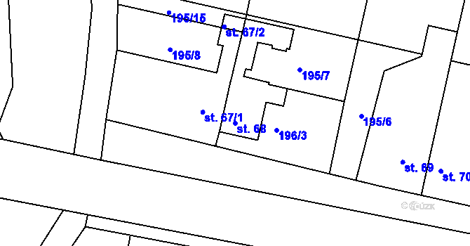 Parcela st. 68 v KÚ Brníčko, Katastrální mapa