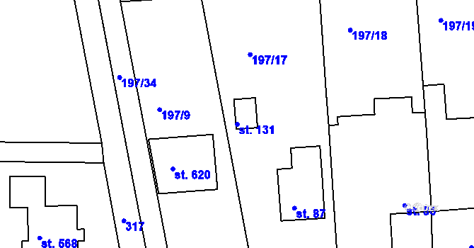 Parcela st. 131 v KÚ Brníčko, Katastrální mapa