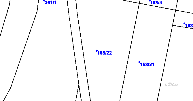 Parcela st. 168/22 v KÚ Brníčko, Katastrální mapa