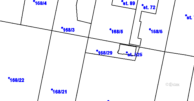 Parcela st. 168/29 v KÚ Brníčko, Katastrální mapa