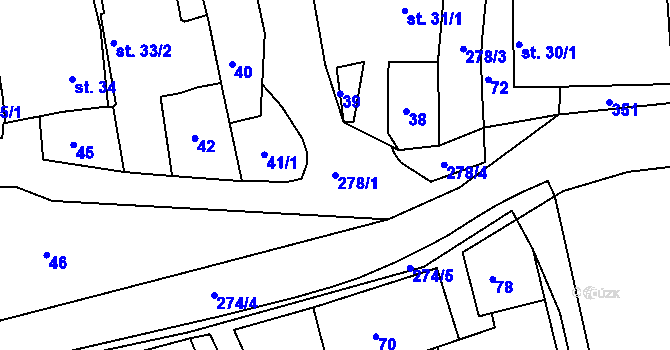 Parcela st. 278/1 v KÚ Brníčko, Katastrální mapa
