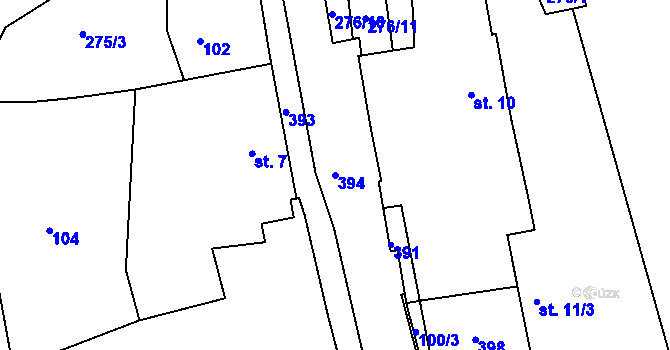 Parcela st. 394 v KÚ Brníčko, Katastrální mapa