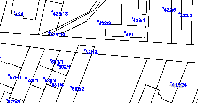 Parcela st. 32/11 v KÚ Unkovice, Katastrální mapa