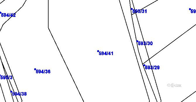Parcela st. 594/41 v KÚ Unkovice, Katastrální mapa