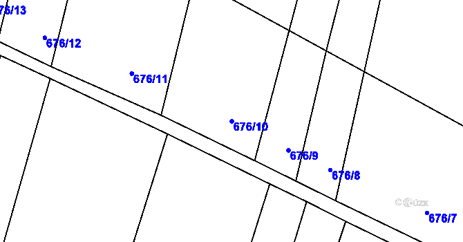 Parcela st. 676/10 v KÚ Unkovice, Katastrální mapa