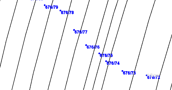 Parcela st. 676/76 v KÚ Unkovice, Katastrální mapa