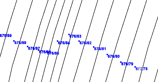 Parcela st. 676/82 v KÚ Unkovice, Katastrální mapa