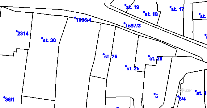 Parcela st. 26 v KÚ Úpice, Katastrální mapa