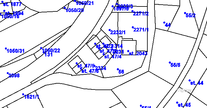 Parcela st. 47/4 v KÚ Úpice, Katastrální mapa