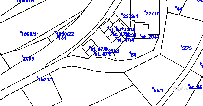 Parcela st. 47/7 v KÚ Úpice, Katastrální mapa