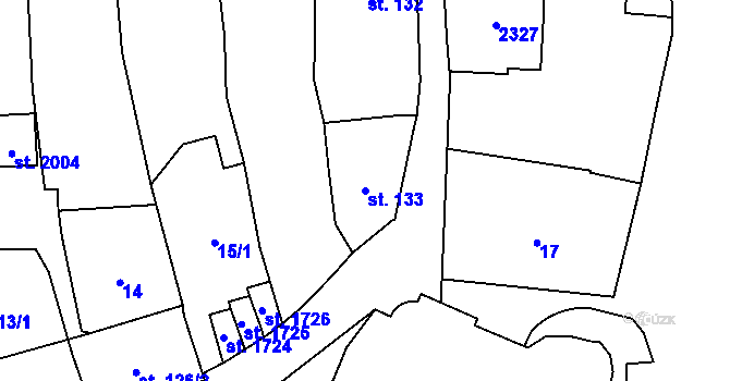Parcela st. 133 v KÚ Úpice, Katastrální mapa