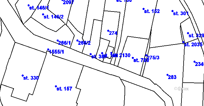 Parcela st. 151 v KÚ Úpice, Katastrální mapa