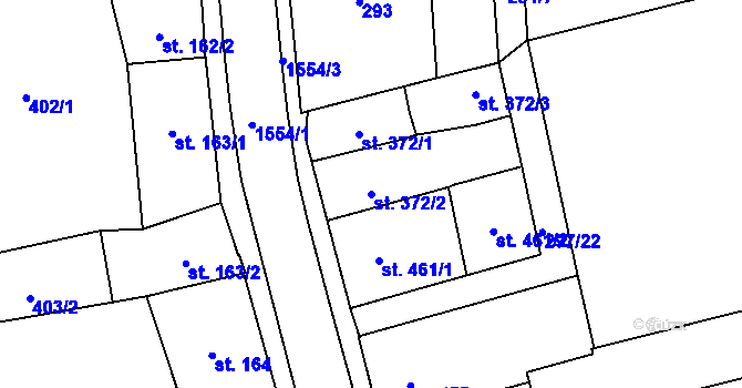 Parcela st. 372/2 v KÚ Úpice, Katastrální mapa