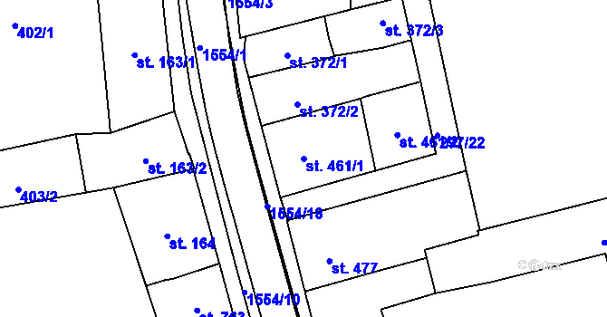 Parcela st. 461/1 v KÚ Úpice, Katastrální mapa