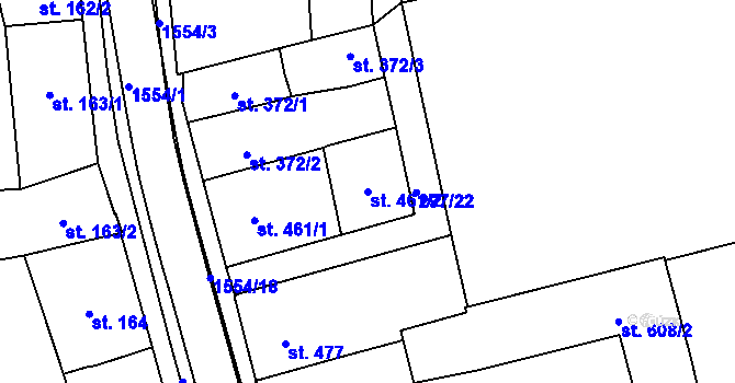 Parcela st. 461/2 v KÚ Úpice, Katastrální mapa