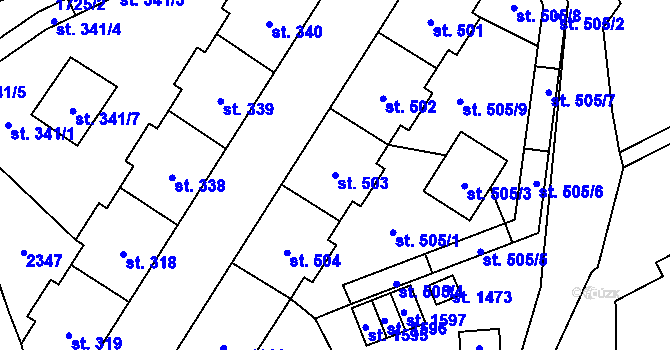 Parcela st. 503 v KÚ Úpice, Katastrální mapa