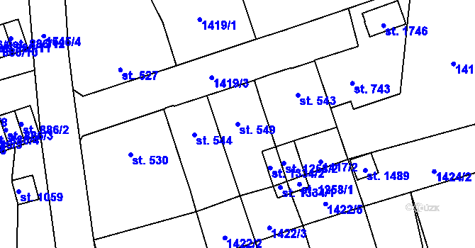 Parcela st. 549 v KÚ Úpice, Katastrální mapa