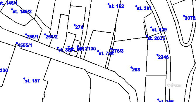 Parcela st. 788 v KÚ Úpice, Katastrální mapa