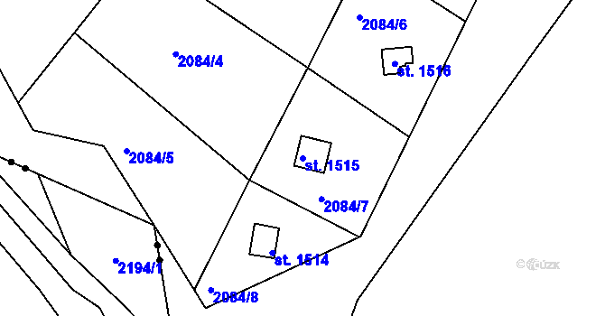 Parcela st. 1515 v KÚ Úpice, Katastrální mapa