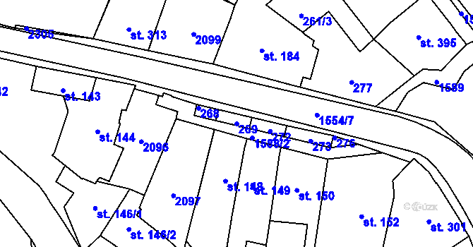 Parcela st. 269 v KÚ Úpice, Katastrální mapa