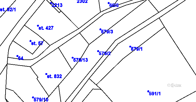 Parcela st. 579/2 v KÚ Úpice, Katastrální mapa
