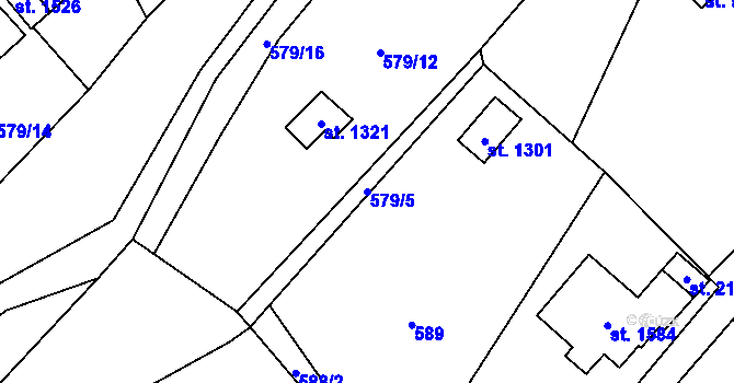 Parcela st. 579/5 v KÚ Úpice, Katastrální mapa