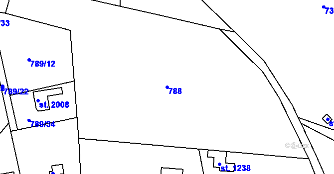 Parcela st. 788 v KÚ Úpice, Katastrální mapa