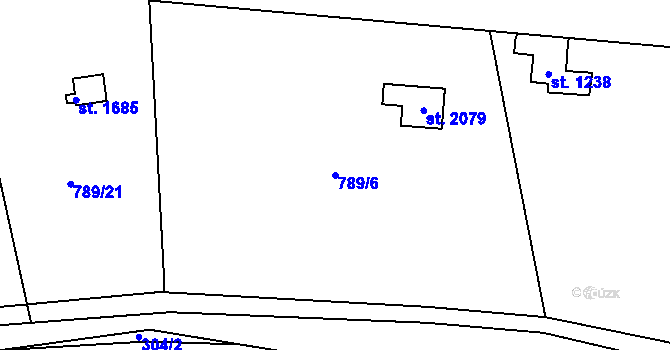 Parcela st. 789/6 v KÚ Úpice, Katastrální mapa