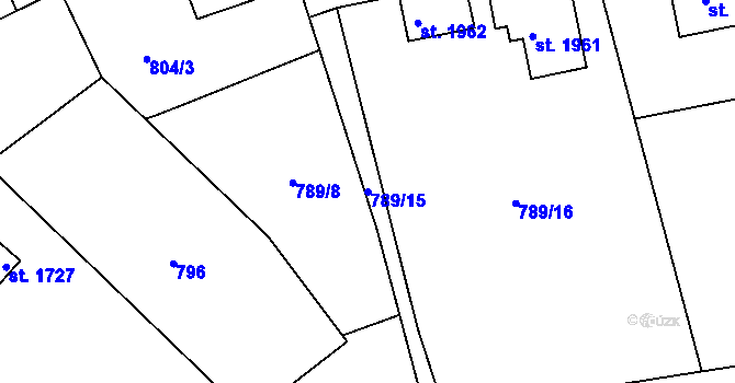 Parcela st. 789/15 v KÚ Úpice, Katastrální mapa