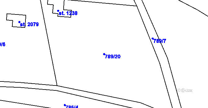Parcela st. 789/20 v KÚ Úpice, Katastrální mapa